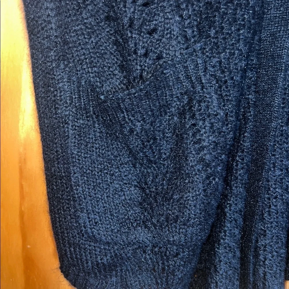 Women's Acrylic Blend Black Open-Front Sweater by Candie's [Size L] - Picture 9 of 12